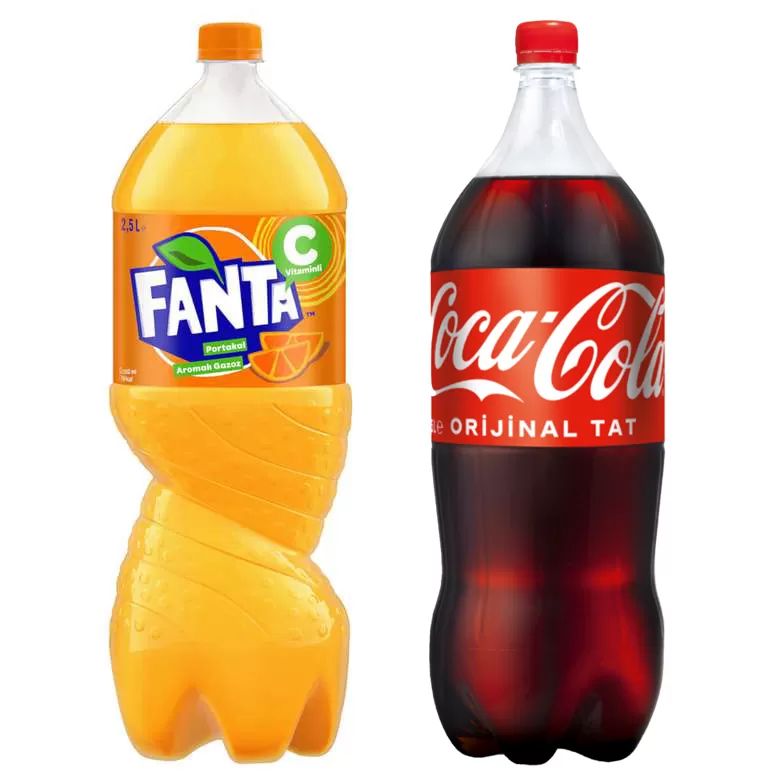 2.5 lt Kola & Fanta